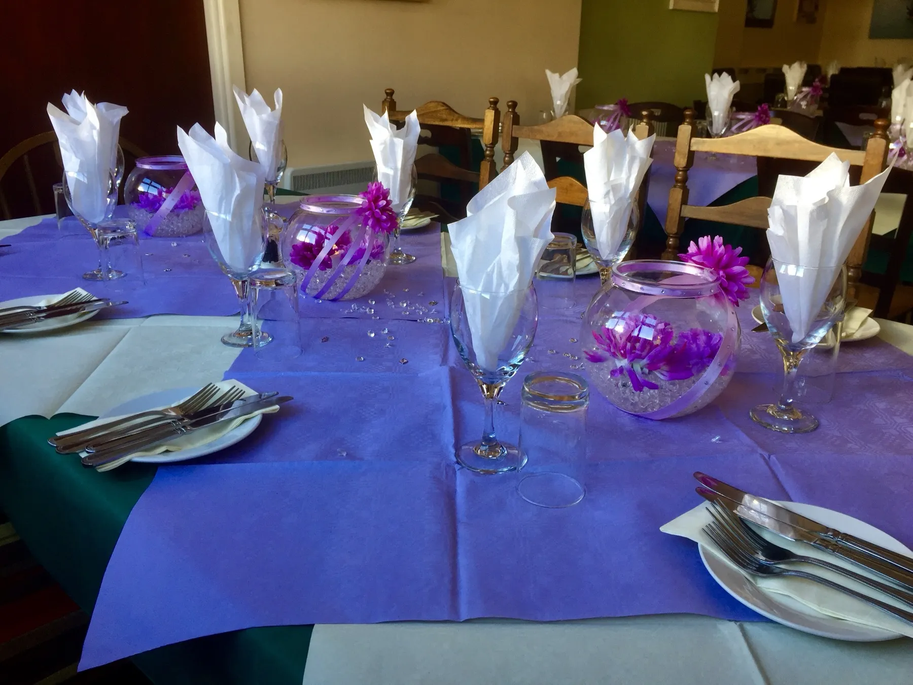 A function table at Nicolino's dressed for a celebration